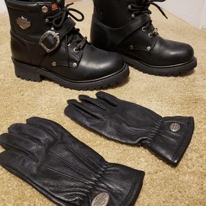 Harley Davidson Boots, Gloves & Helmet